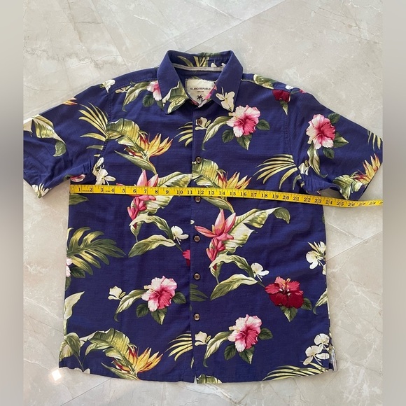 Island Republic Shirt Size Large Multicolor Floral Short Sleeve Men Silk Shirt - Picture 4 of 6